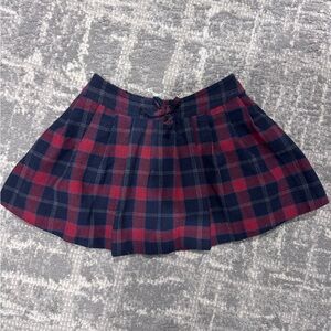Zara Navy and Red Plaid Skater Skirt